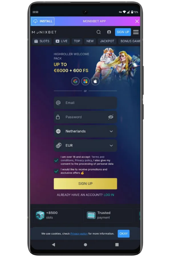 Monixbet Casino Download Mobiele App